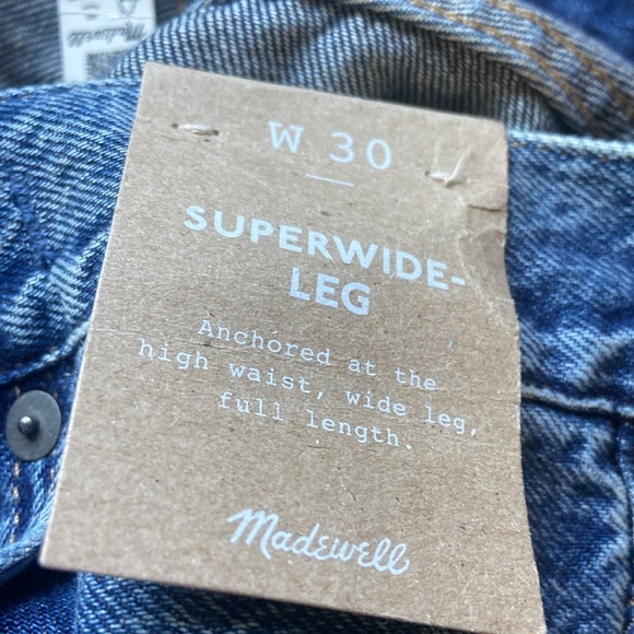 Madewell Petite Superwide-Leg Jeans in Concho Wash Sz 30 NEW - Picture 4 of 4